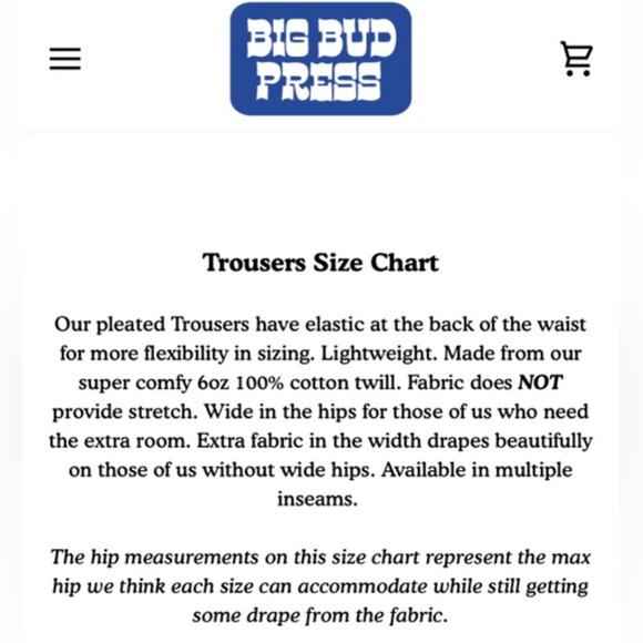 Big Bud Press Trouser Pants XXS - Picture 15 of 16